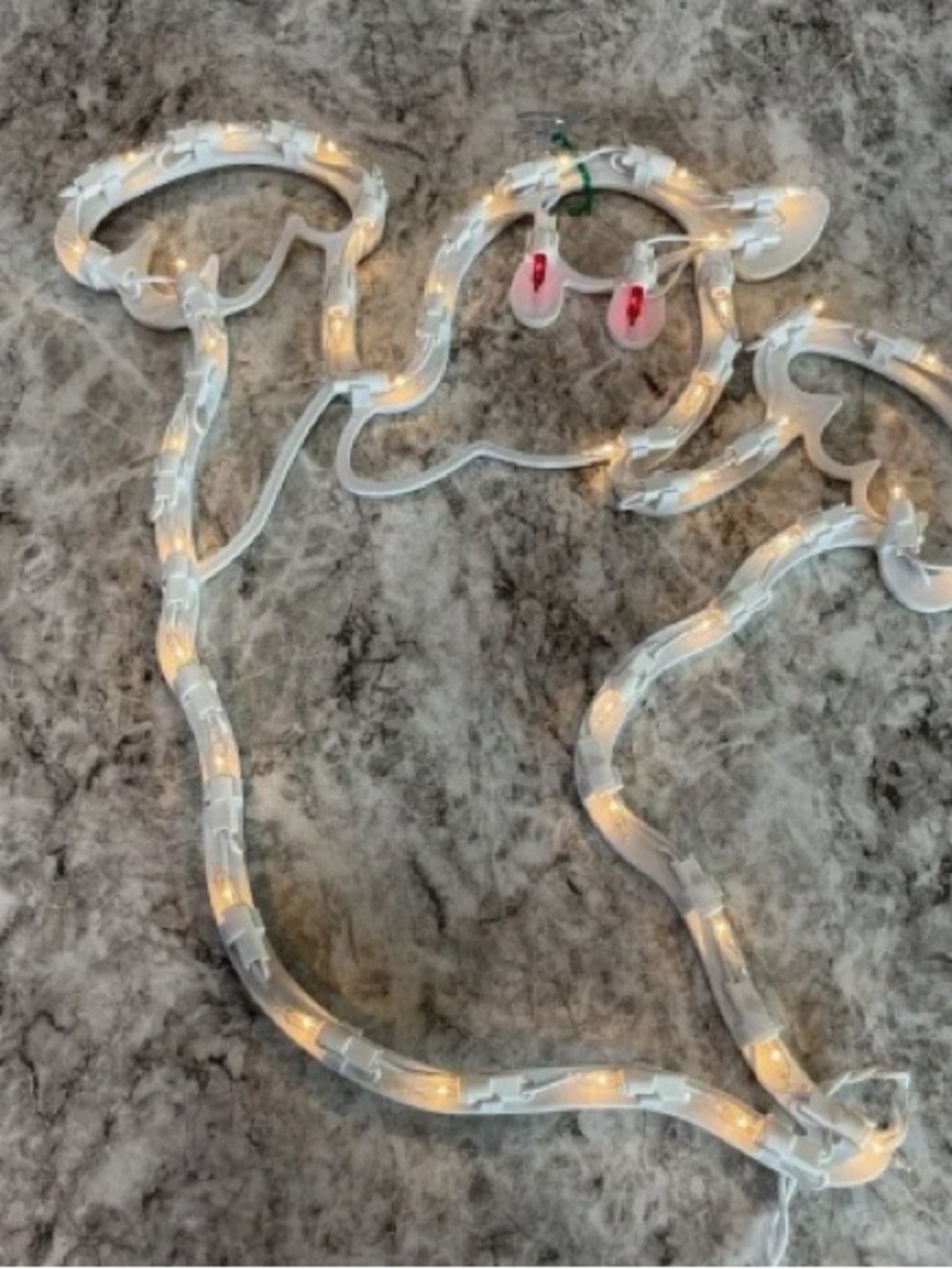 White LED Ghost Outline Holiday Decor - Unbranded
